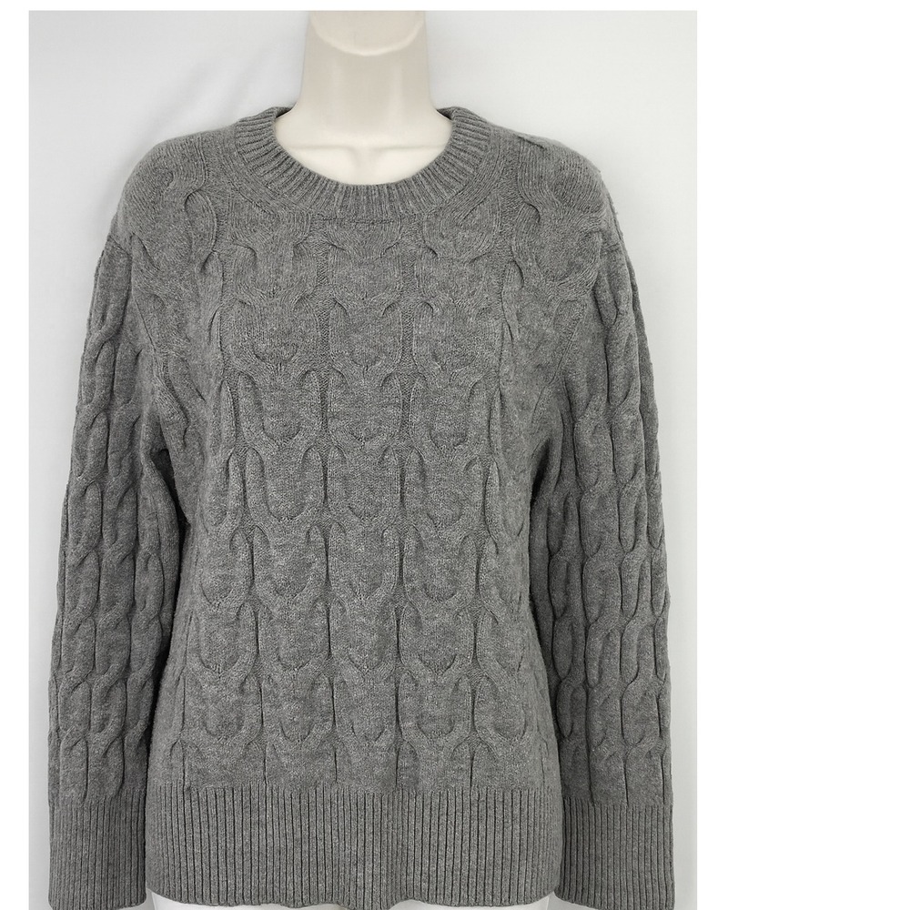 A New Day‎ Women's Grey Textured Cable Knit Crewneck Sweater 3X